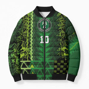 Custom Nigeria Football Bomber Puffer Jacket The Naija-Tribal Sporty Style - African Pride