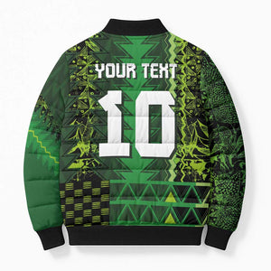 Custom Nigeria Football Bomber Puffer Jacket The Naija-Tribal Sporty Style - African Pride