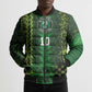 Custom Nigeria Football Bomber Puffer Jacket The Naija-Tribal Sporty Style - African Pride