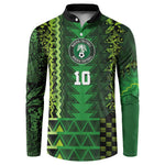 Custom Nigeria Football Button Sweatshirt The Naija-Tribal Sporty Style