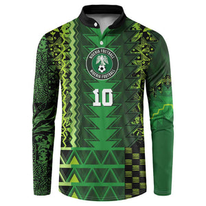 Custom Nigeria Football Button Sweatshirt The Naija-Tribal Sporty Style