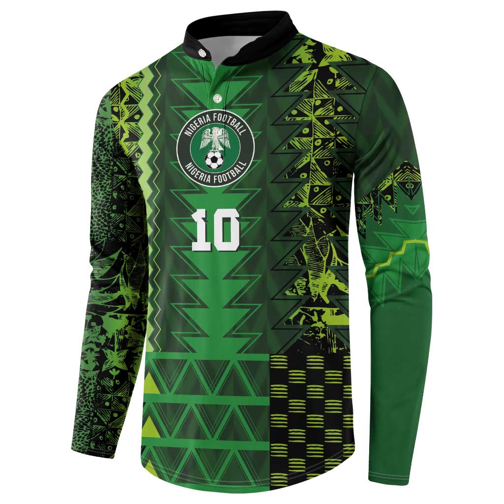 Custom Nigeria Football Button Sweatshirt The Naija-Tribal Sporty Style