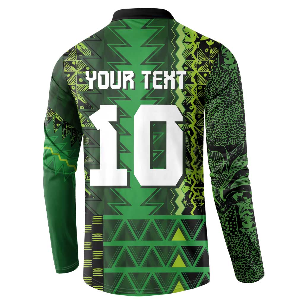 Custom Nigeria Football Button Sweatshirt The Naija-Tribal Sporty Style