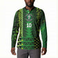 Custom Nigeria Football Button Sweatshirt The Naija-Tribal Sporty Style