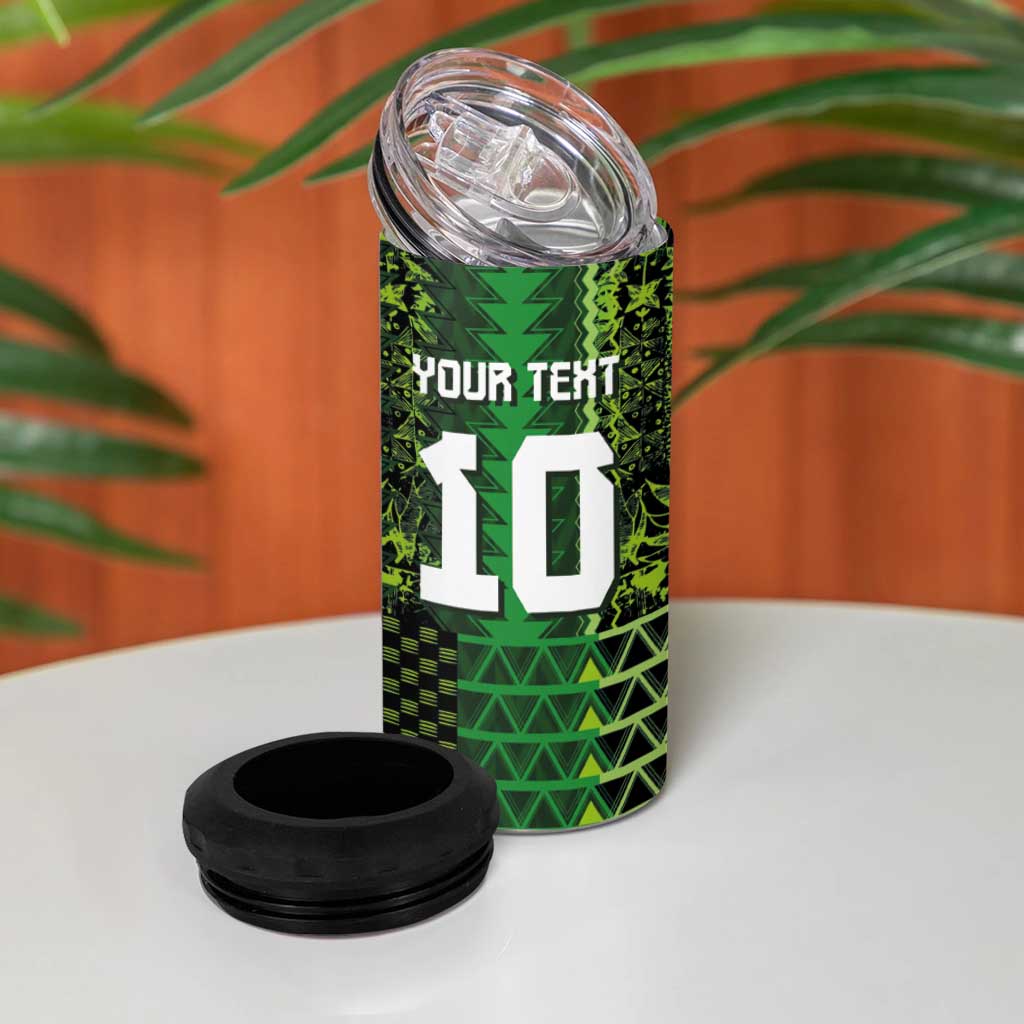 Custom Nigeria Football 4 in 1 Can Cooler Tumbler The Naija-Tribal Sporty Style - African Pride