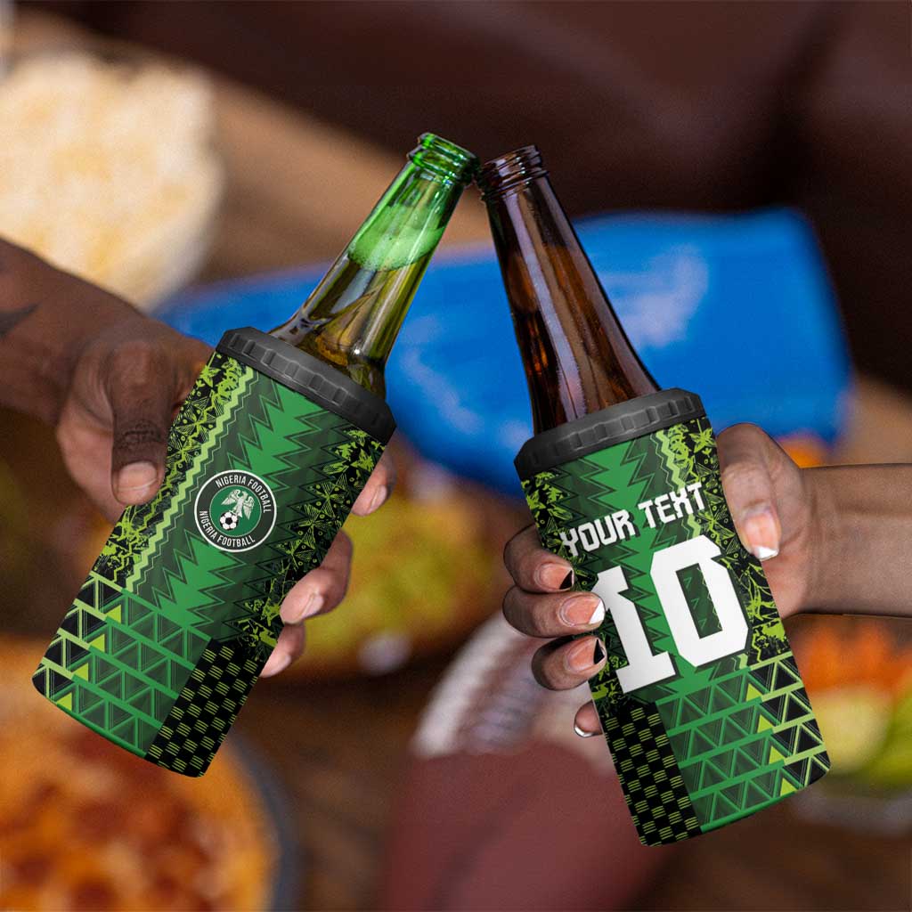 Custom Nigeria Football 4 in 1 Can Cooler Tumbler The Naija-Tribal Sporty Style - African Pride