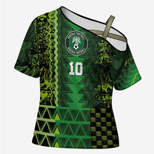 Custom Nigeria Football Cross Shoulder Shirt The Naija-Tribal Sporty Style - African Pride