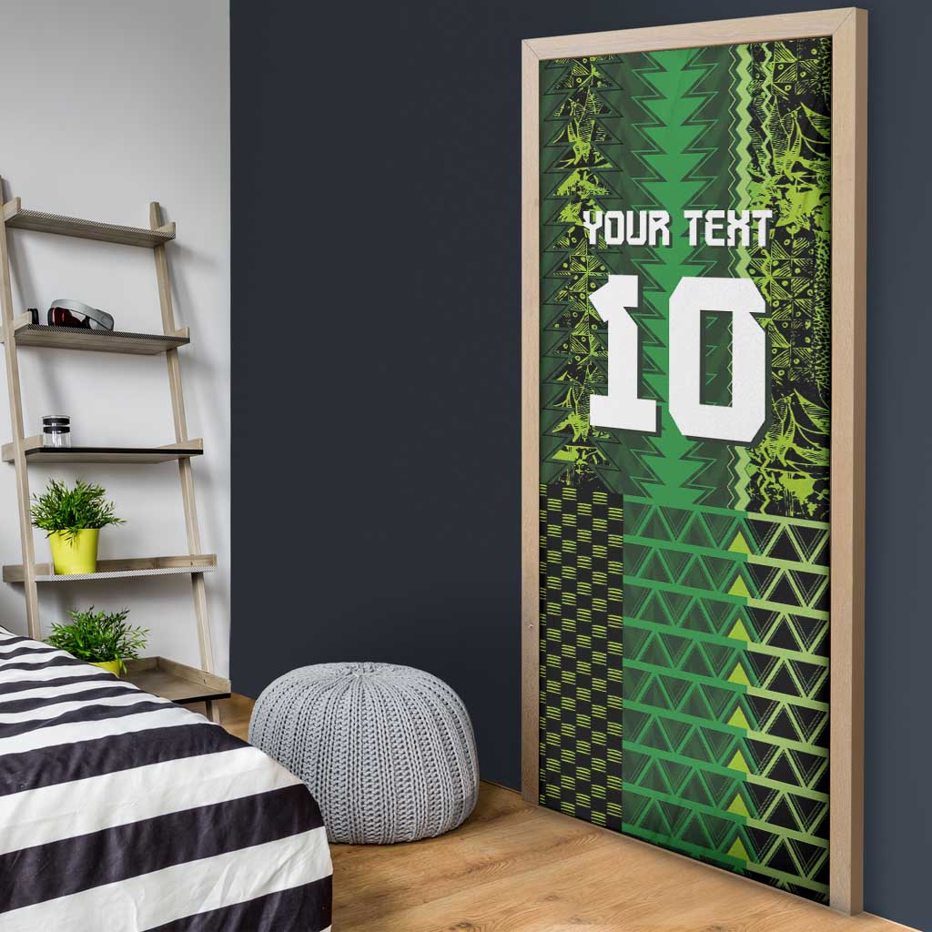 Custom Nigeria Football Door Cover The Naija-Tribal Sporty Style - African Pride