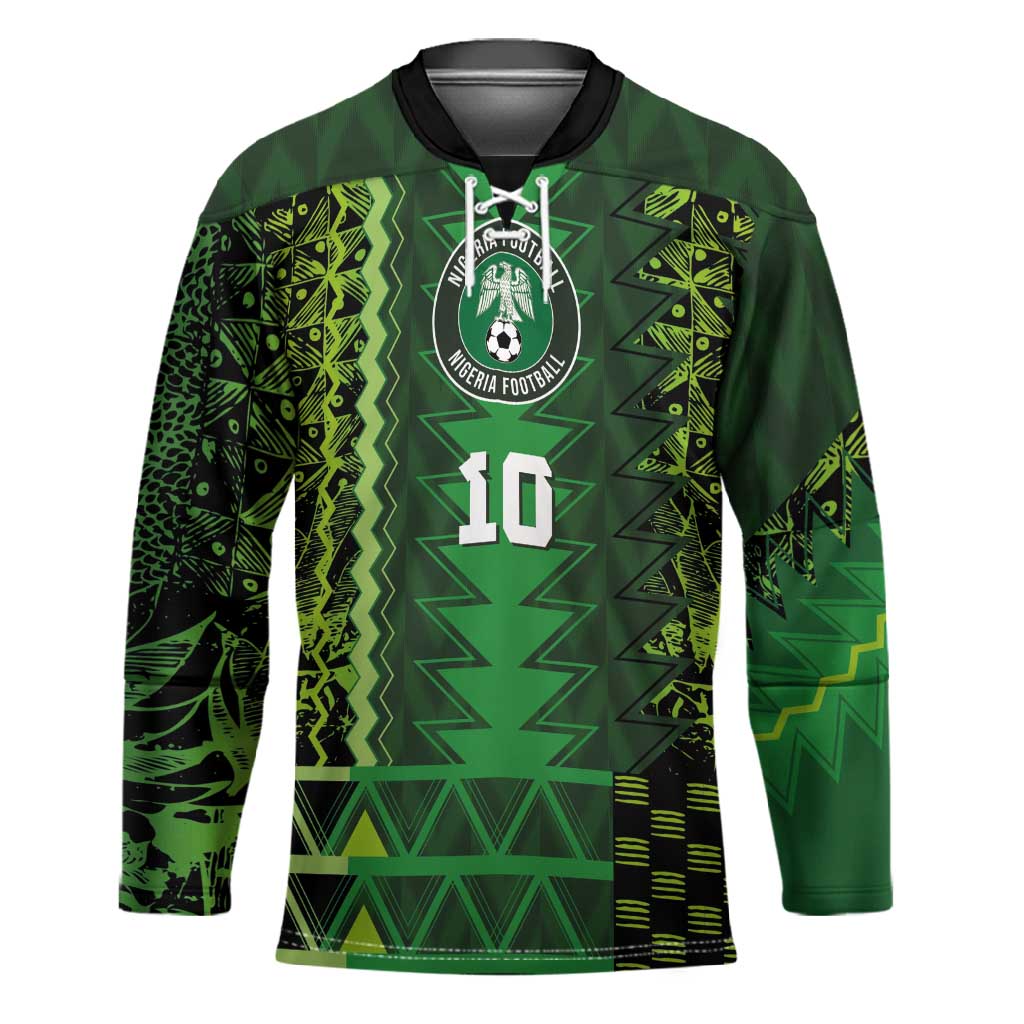 Custom Nigeria Football Hockey Jersey The Naija-Tribal Sporty Style - African Pride