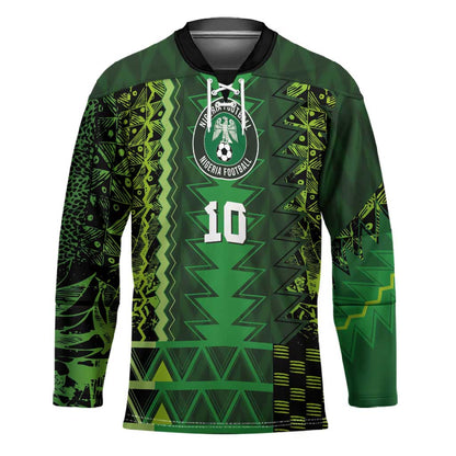 Custom Nigeria Football Hockey Jersey The Naija-Tribal Sporty Style - African Pride