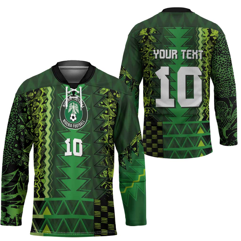 Custom Nigeria Football Hockey Jersey The Naija-Tribal Sporty Style - African Pride