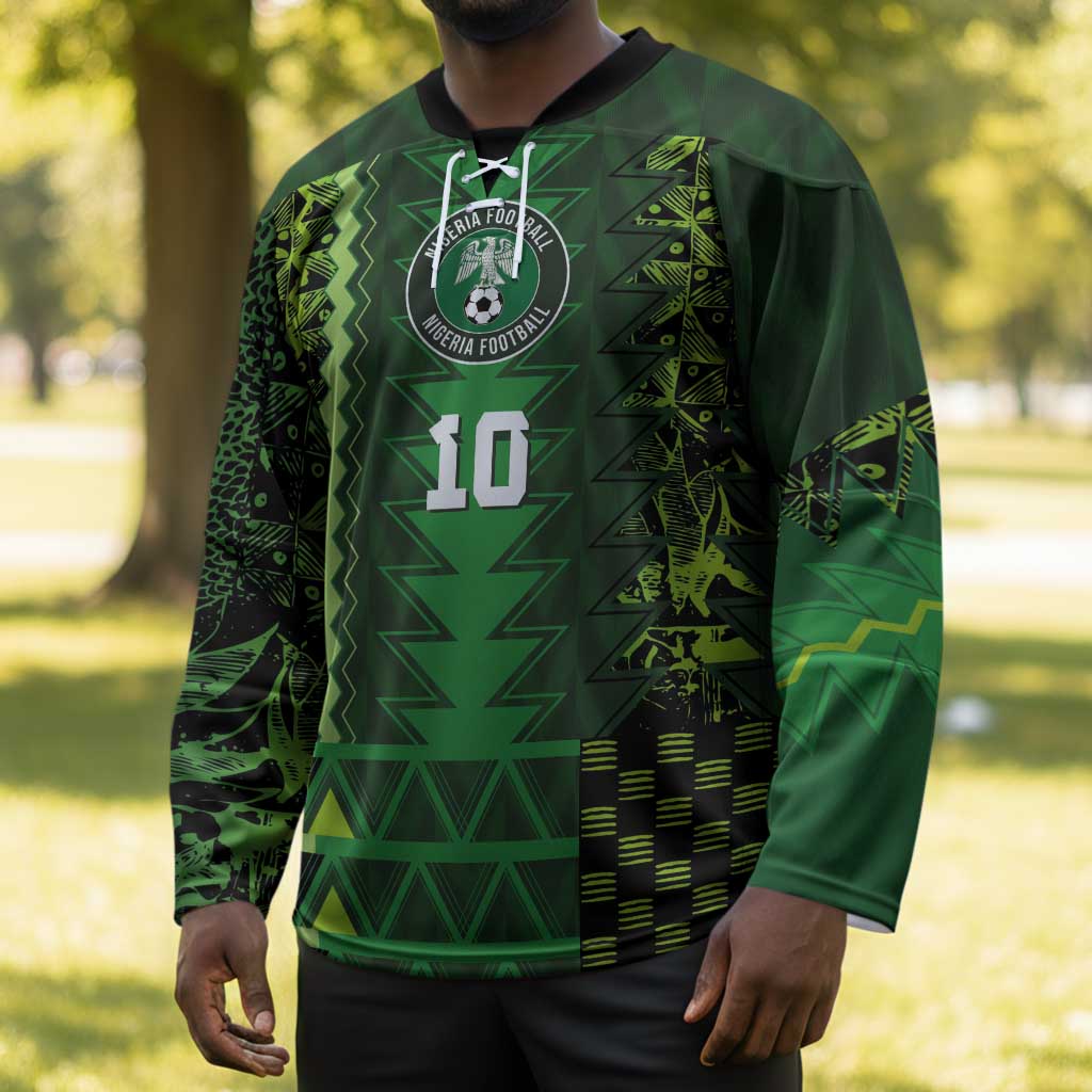 Custom Nigeria Football Hockey Jersey The Naija-Tribal Sporty Style - African Pride