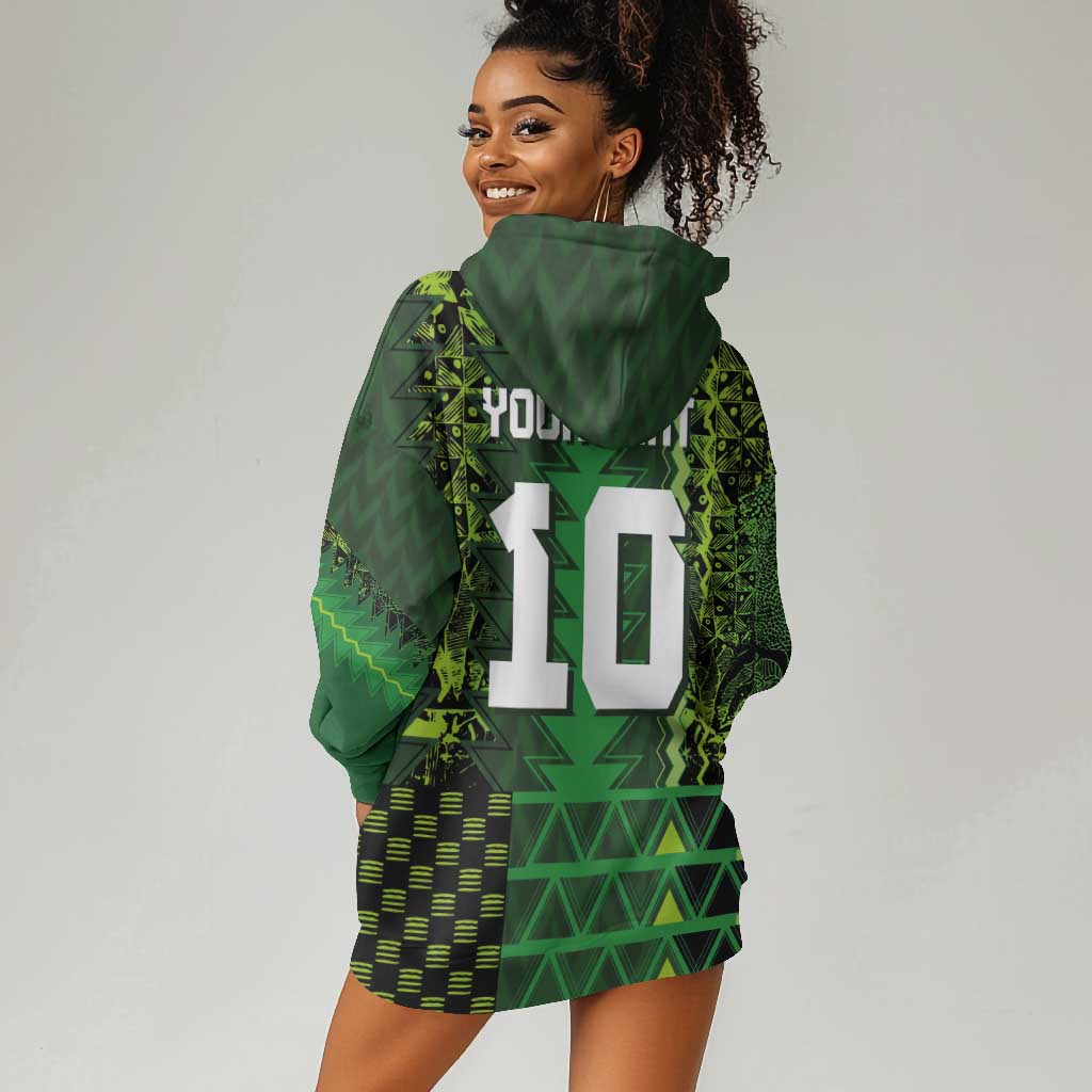 Custom Nigeria Football Hoodie Dress The Naija-Tribal Sporty Style - African Pride