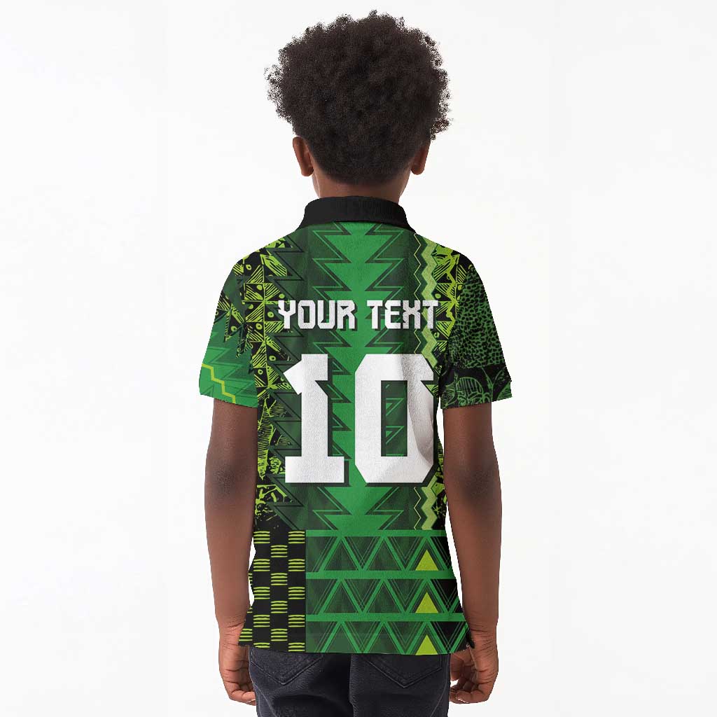 Custom Nigeria Football Kid Polo Shirt The Naija-Tribal Sporty Style - African Pride