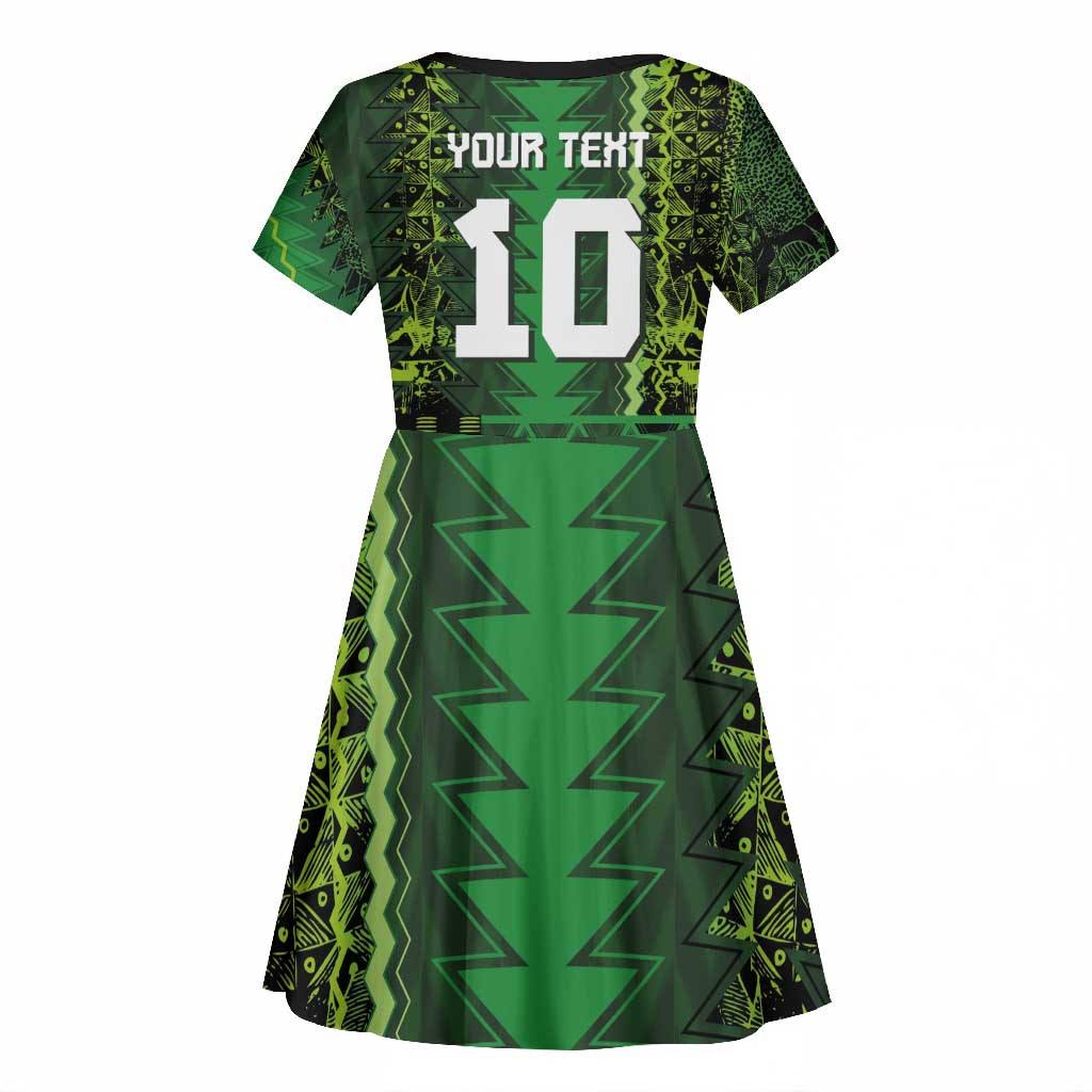 Custom Nigeria Football Kid Short Sleeve Dress The Naija-Tribal Sporty Style - African Pride