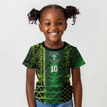 Custom Nigeria Football Kid T shirt The Naija-Tribal Sporty Style - African Pride