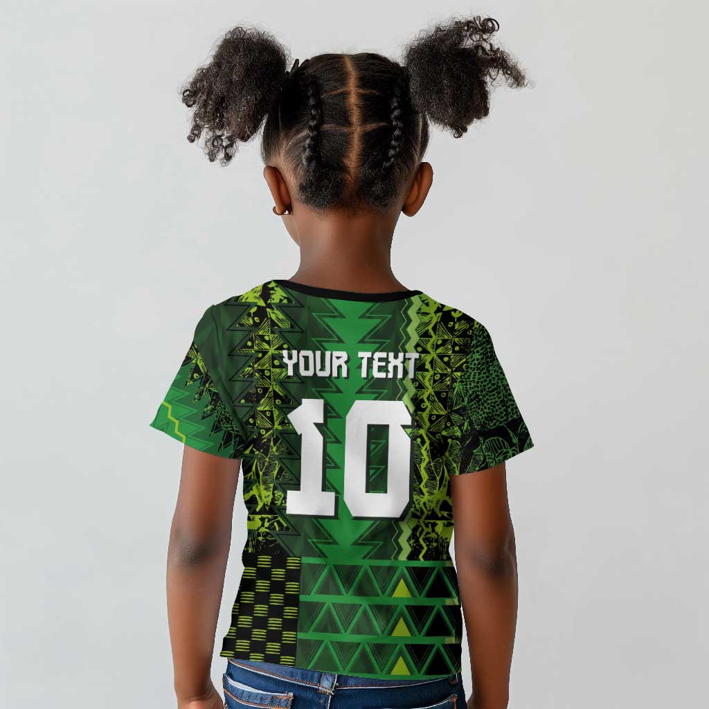 Custom Nigeria Football Kid T shirt The Naija-Tribal Sporty Style - African Pride