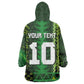 Custom Nigeria Football Kid Wearable Blanket Hoodie The Naija-Tribal Sporty Style - African Pride