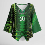 Custom Nigeria Football Kimono Sleeve Blouse The Naija-Tribal Sporty Style - African Pride