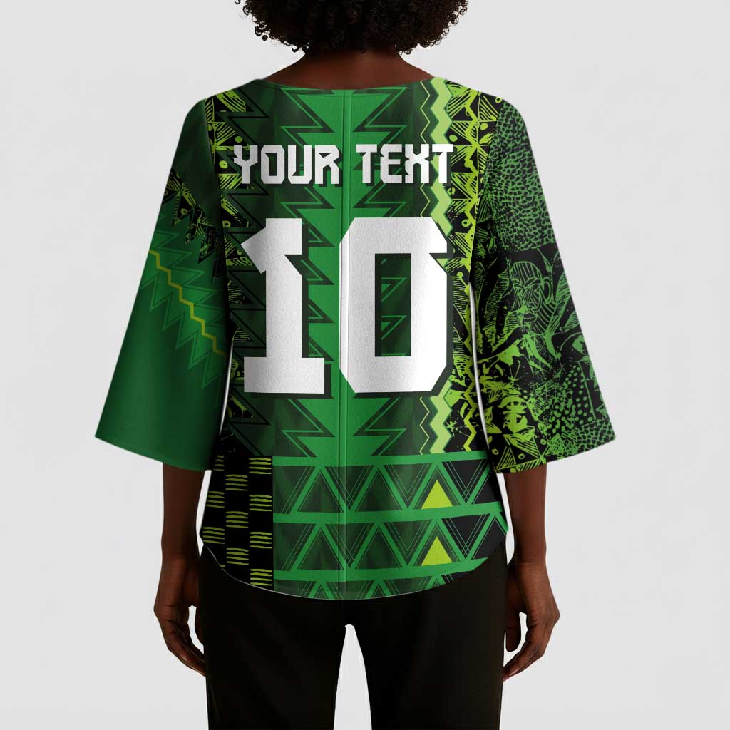 Custom Nigeria Football Kimono Sleeve Blouse The Naija-Tribal Sporty Style - African Pride