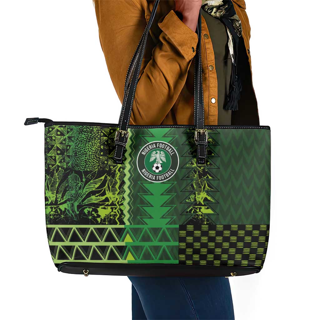 Nigeria Football Leather Tote Bag The Naija-Tribal Sporty Style - African Pride