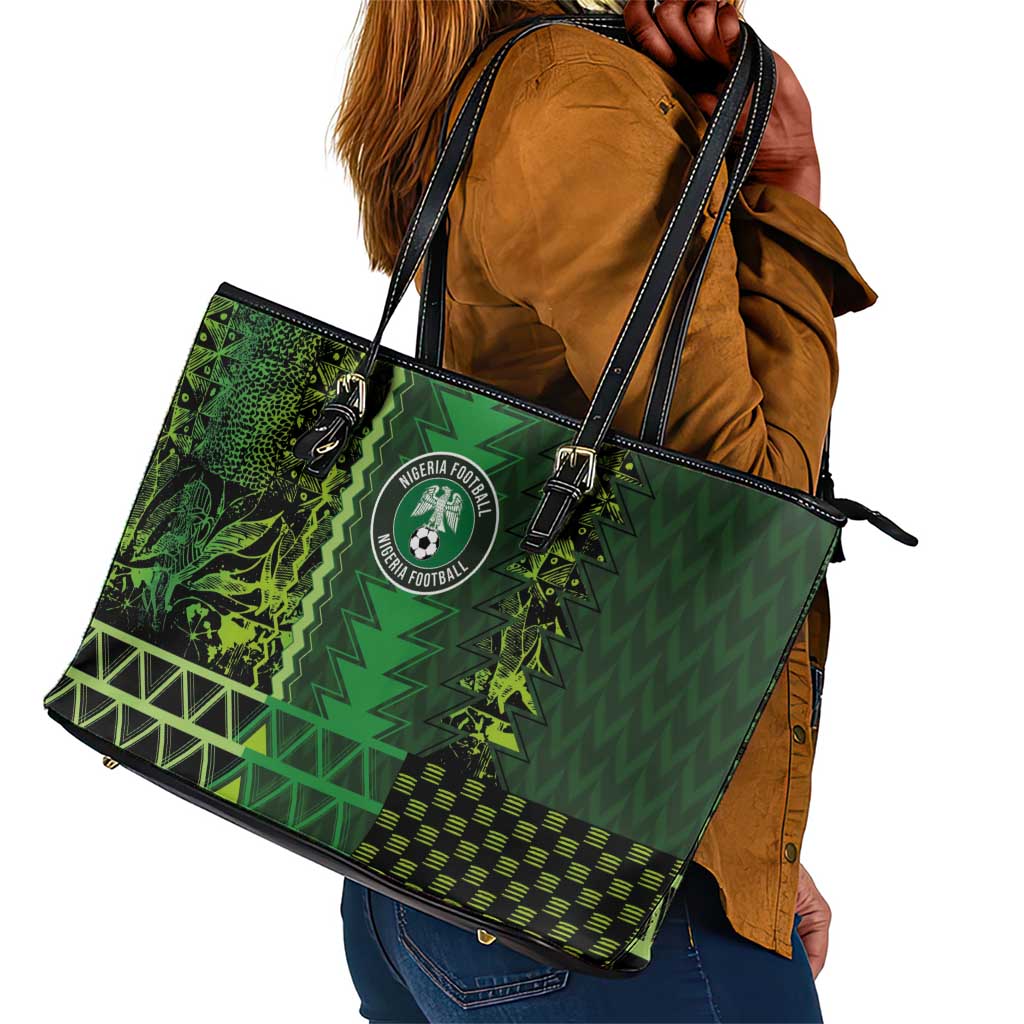 Nigeria Football Leather Tote Bag The Naija-Tribal Sporty Style - African Pride