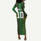Custom Nigeria Football Long Sleeve Bodycon Dress The Naija-Tribal Sporty Style - African Pride