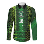 Custom Nigeria Football Long Sleeve Button Shirt The Naija-Tribal Sporty Style - African Pride
