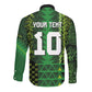 Custom Nigeria Football Long Sleeve Button Shirt The Naija-Tribal Sporty Style - African Pride