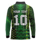 Custom Nigeria Football Long Sleeve Polo Shirt The Naija-Tribal Sporty Style - African Pride