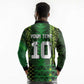 Custom Nigeria Football Long Sleeve Polo Shirt The Naija-Tribal Sporty Style - African Pride