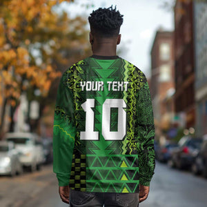 Custom Nigeria Football Long Sleeve Shirt The Naija-Tribal Sporty Style - African Pride