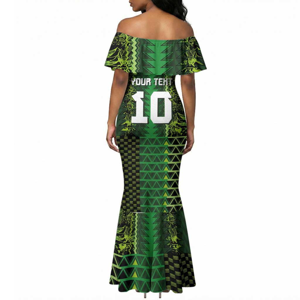 Custom Nigeria Football Mermaid Dress The Naija-Tribal Sporty Style - African Pride