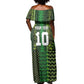 Custom Nigeria Football Off Shoulder Maxi Dress The Naija-Tribal Sporty Style - African Pride