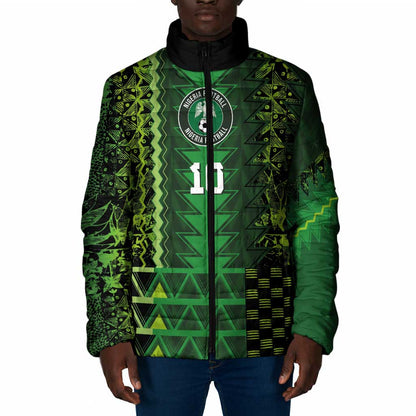 Custom Nigeria Football Padded Jacket The Naija-Tribal Sporty Style - African Pride