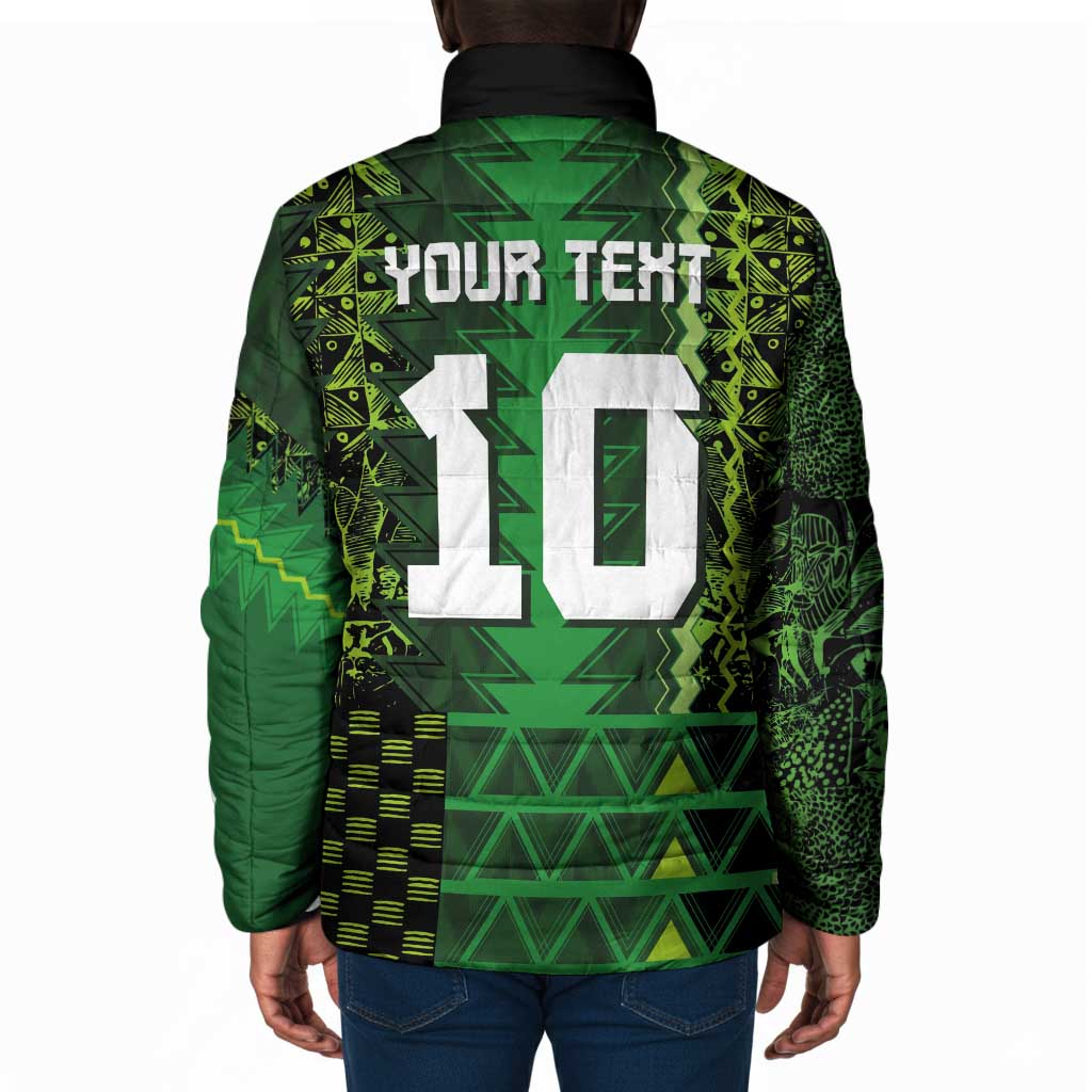 Custom Nigeria Football Padded Jacket The Naija-Tribal Sporty Style - African Pride