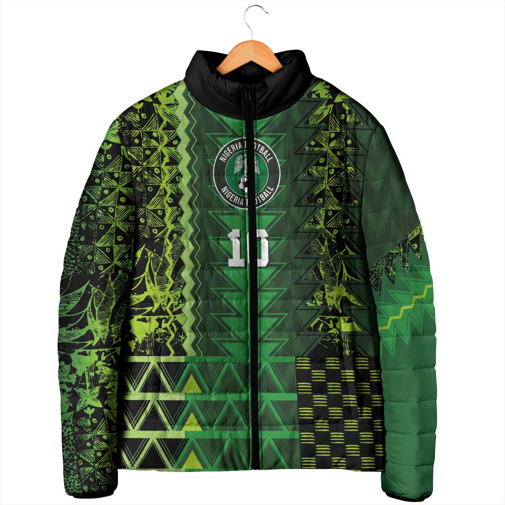 Custom Nigeria Football Padded Jacket The Naija-Tribal Sporty Style - African Pride