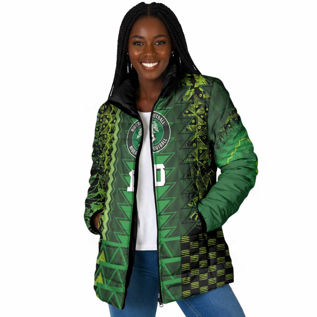 Custom Nigeria Football Padded Jacket The Naija-Tribal Sporty Style - African Pride