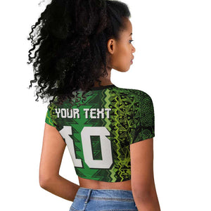 Custom Nigeria Football Raglan Cropped T shirt The Naija-Tribal Sporty Style - African Pride