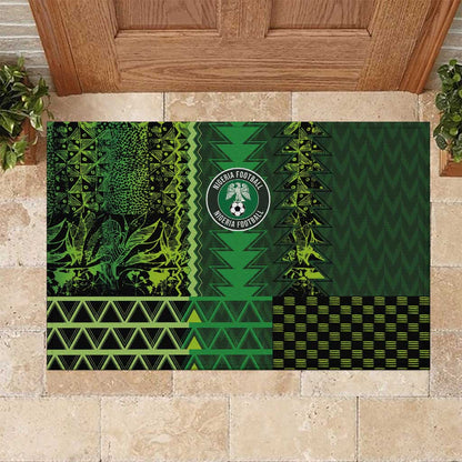 Nigeria Football Rubber Doormat The Naija-Tribal Sporty Style - African Pride