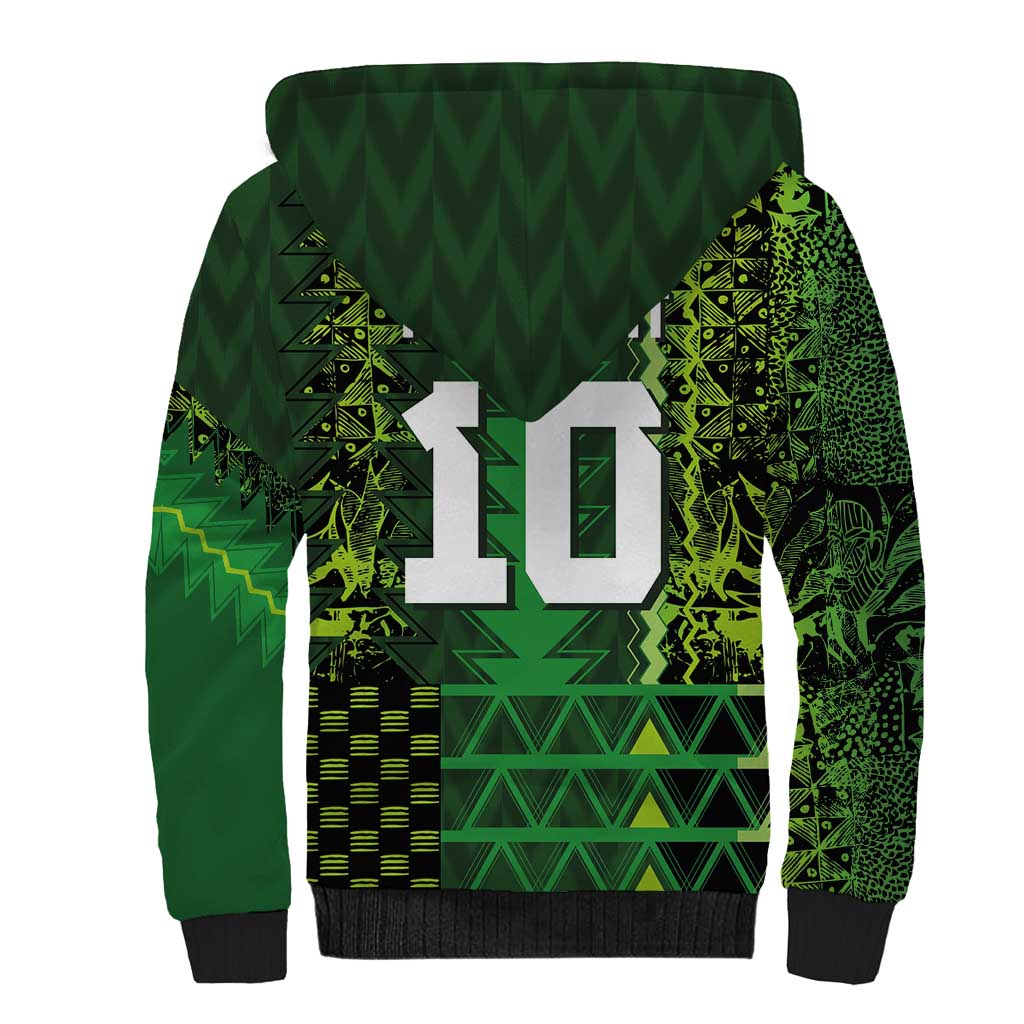 Custom Nigeria Football Sherpa Hoodie The Naija-Tribal Sporty Style - African Pride