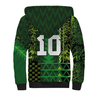 Custom Nigeria Football Sherpa Hoodie The Naija-Tribal Sporty Style - African Pride