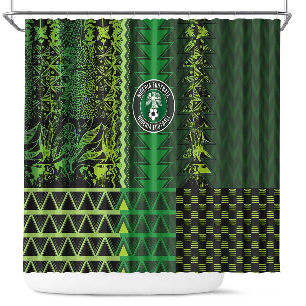 Nigeria Football Shower Curtain The Naija-Tribal Sporty Style - African Pride