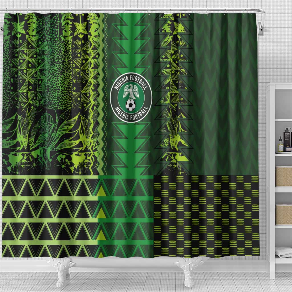 Nigeria Football Shower Curtain The Naija-Tribal Sporty Style - African Pride