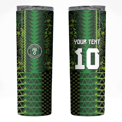 Custom Nigeria Football Skinny Tumbler The Naija-Tribal Sporty Style - African Pride