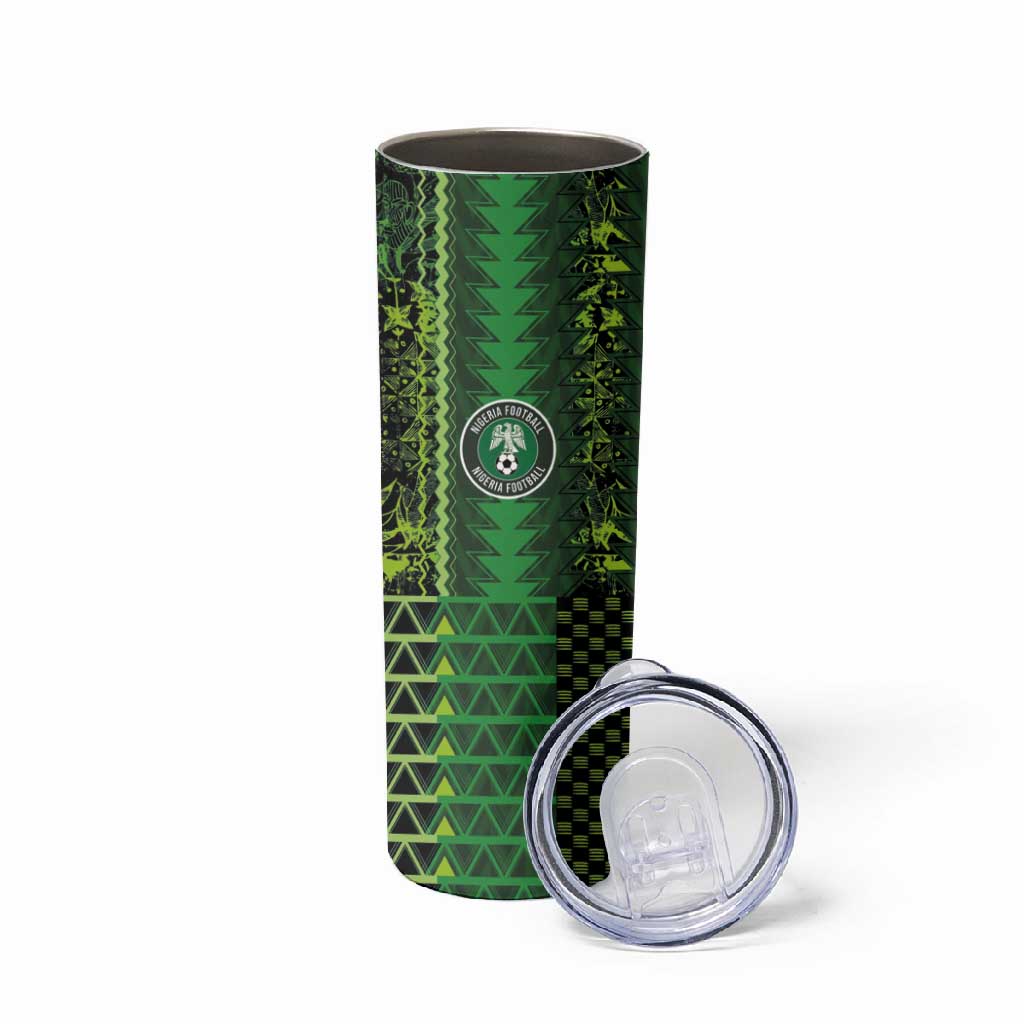 Custom Nigeria Football Skinny Tumbler The Naija-Tribal Sporty Style - African Pride