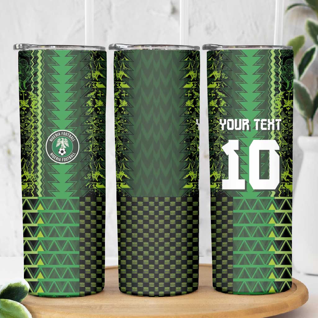 Custom Nigeria Football Skinny Tumbler The Naija-Tribal Sporty Style - African Pride