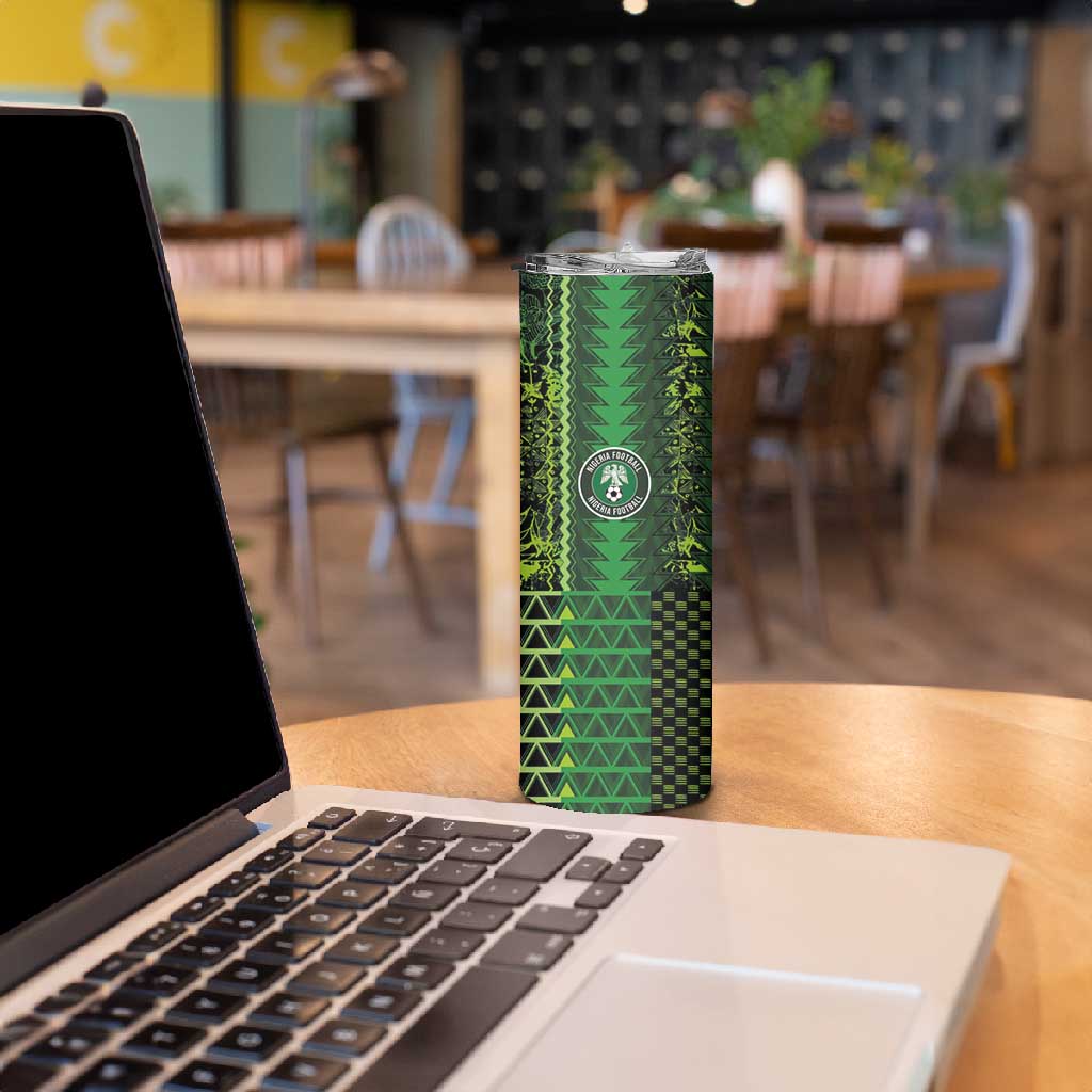 Custom Nigeria Football Skinny Tumbler The Naija-Tribal Sporty Style - African Pride
