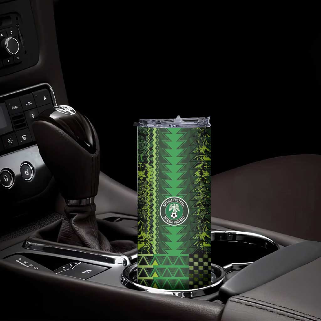 Custom Nigeria Football Skinny Tumbler The Naija-Tribal Sporty Style - African Pride