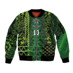 Custom Nigeria Football Sleeve Zip Bomber Jacket The Naija-Tribal Sporty Style - African Pride